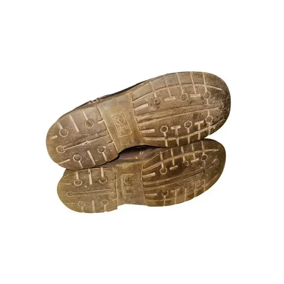 VTG Dr. Martens Soren Air Wair Brown Leather Distressed Work Boots 9M 10W Grunge - Picture 8 of 10